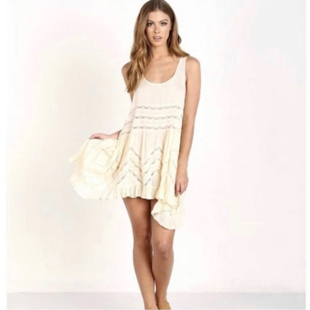 NWT Free People Voile Lace Mini Dress Tunic Sz M